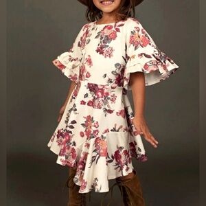 Joyfolie Mia Joy Emilia Dress in cream  floral print - Size 12